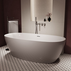 Ванна акриловая Vincea VBT-708-1600, 1600*800*585, цвет белый, щелевой перелив, слив белый, , шт