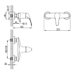 Cмеситель для душа с аксессуарами, хром