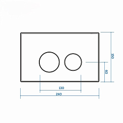 Corpa Nera Bosso/Боссо клавиша смыва, двойной смыв, черный матовый