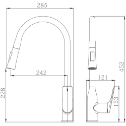 Смеситель для кухни, латунь, черный HB73816-7