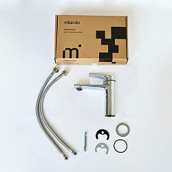 Смеситель для умывальника, глянцевый хром, Azure, Milrado, AZUSB00M01