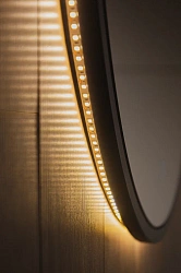 DREJA Зеркало SHINE 80х80 см, метал. рама, графит, беск. сенсор,  LED-подсветка, диммер