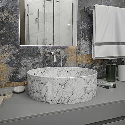 Corpa Nera Bosso/Боссо раковина  накладная D41, черный мрамор