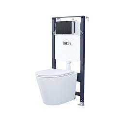 Комплект 3в1: подвесной унитаз, инсталляция и клавиша смыва, IDDIS, BASC020i73