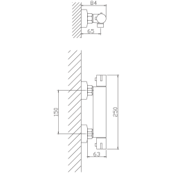 Смеситель для душа, термостат, латунь, хром HB20809