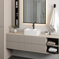 Corpa Nera Grossi/Гросси 41 раковина накладная узкая с полочкой под смеситель, белый