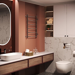 Aringa Римини полотенцесушитель водяной 50*80*50 с боковым подключением, хром