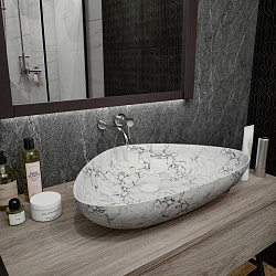 Corpa Nera Paganini/Паганини  60 раковина накладная, белый мрамор