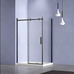 Душевой уголок Como-N VSR-4CN1016CLB, 1600*1000, черный, стекло прозрачное, , шт