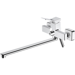 Смеситель для ванны, длинный излив, латунь, хром HB22818