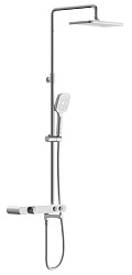 Душевая система VIVO (смеситель термостатический кноп) с изливом 3 реж шланг 150 PVC квадрат
