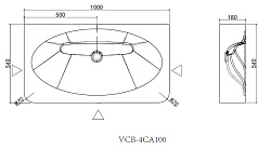 Раковина Caprise VCB-4CA100MWLG, Corian, цвет белый матовый + светло-серый матовый, , шт