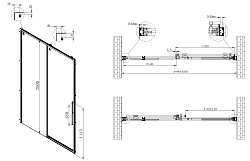 Душевая дверь Ultima VDS-7UL100CL, 1000, хром, стекло прозрачное, , шт