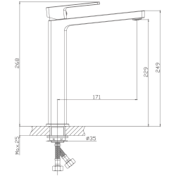 Смеситель для раковины, высокий, латунь, черный HB11615-7