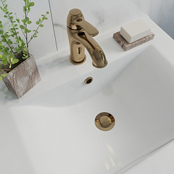 Выпуск для умывальника, полуавтоматический, универсальный, желтое золото, IDDIS, CLOG000i88