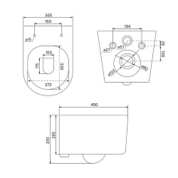 Унитаз подвесной безободковый, Stone, IDDIS, STORNSEi25