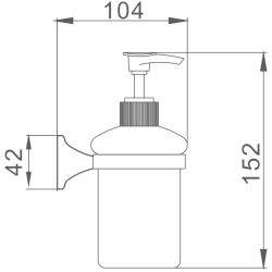 Дозатор для жидкого мыла матовое стекло, хром HB8527