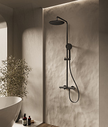 Душевая стойка Desire VSFS-1D1TMB термостатическая с изливом, 25см верх душ, черный, , шт