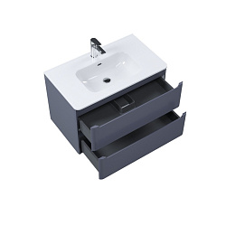 Тумба с умывальником, подвесная, 80 см, темно-серый, Edifice, IDDIS, подходит умыв. 0108000i28