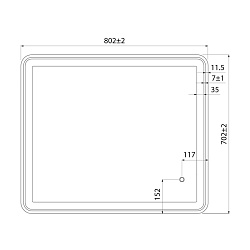 Зеркало 80 см, Cloud, IDDIS, CLO8000i98