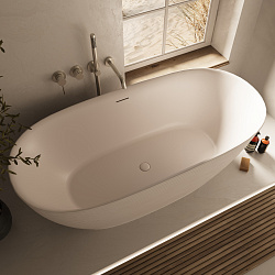 Ванна акриловая Vincea VBT-701-1700MW, 1700*800*585, цвет белый мат., щелевой перелив, слив белый, ,