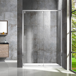 Душевая дверь Lugano VDS-1L140CL-1, 1400, хром, стекло прозрачное, , шт