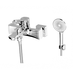 Смеситель для ванны с коротким монолитным изливом, хром