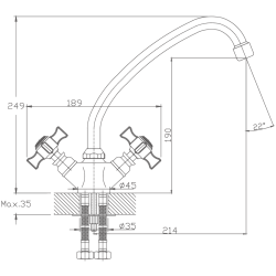 Смеситель для кухни, латунь, хром HB4924