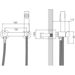 Смеситель с гигиенической лейкой Черный B55803-7