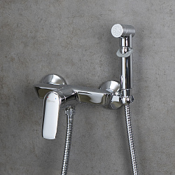 VERBA Смеситель настенный с гигиеническим душем, латунь/хром, LM11418C