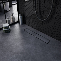 Corpa Nera Salieri/Сальери душевой трап 40 см под плитку с гидрозатвором, черный