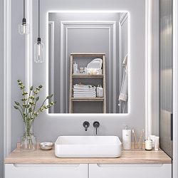 Зеркало/LED-подсветка (80см*100см) сенсор.выключатель Sirius/AQUA DE MARCO