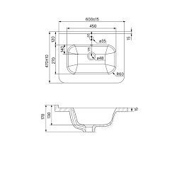 Умывальник мебельный. 60 см. Iddis, Brick. 0106000i28