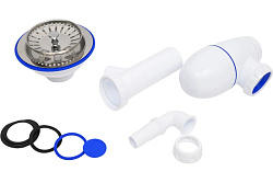 B432VP СИФОН ДЛЯ МОЙКИ С ВЫПУСКОМ 3 1/2 на Ø40  С ОТВОДОМ ДЛЯ СТИРАЛЬНОЙ МАШИНЫ БЕЗ ПЕРЕЛИВА 