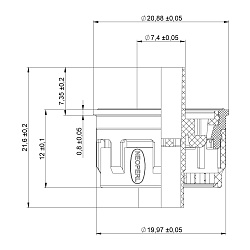 Вставка аэратора  NEOPERL  Smooth Open М22, двухканальный, Ø22 (Германия)