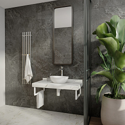 Corpa Nera Grossi/Гросси столешница 100 под раковину керамогранит, белый мрамор