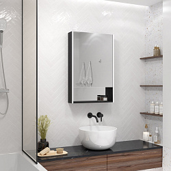 Зеркало-шкаф "Filit LED" 600х800 черный, правый