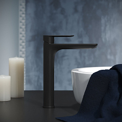 Aringa Рейн смеситель для умывальника-чаши, черный