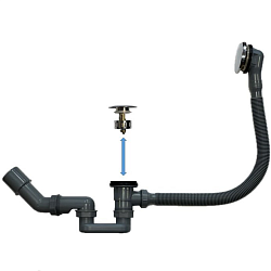 Слив-перелив для ванны клик-клак DU-OV, , шт