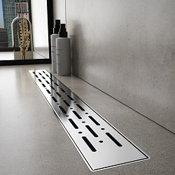 Corpa Nera Grossi/Гросси душевой трап 60 см с гидрозатвором, решетка из нержавеющей стали, хром