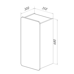 Полупенал Lemark OLIVIA 35 см подвесной, 1 дверный, открывание лев/прав, цвет корпуса: Дуб кантри, ц