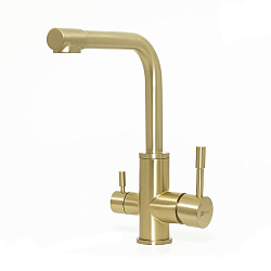 Смеситель для кухни с подключением к фильтру питьевой воды, высота излива 27 см, длина 21 см, нерж.