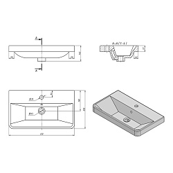 ВЫВОД Умывальник керамический 9595-600, см. 9595(60)