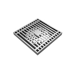 Corpa Nera Grossi/Гросси душевой трап 10х10 с сухим затвором, вертикальный выпуск, хром