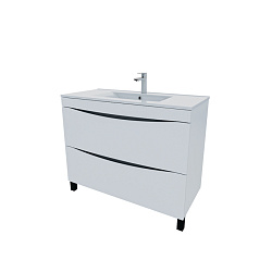 Тумба с умывальником, напольная, 100 см, белая, Cloud, IDDIS, CLO10WFi95K