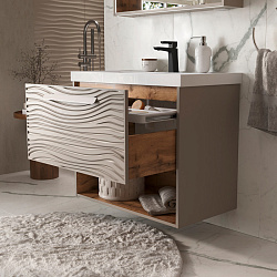 Тумба подвесная Gleam 80.1Y с нишей амарок/дуб вотан (78857(80))