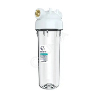 Магистральный фильтр 10" KSBP 1/2 (KSBP)  +ключ, кронштейн (Прозрачный корпус магистрального фильтра