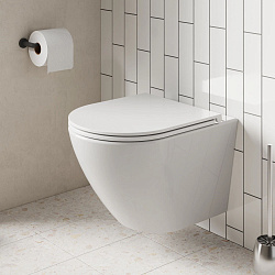 Унитаз подвесной Pragma Nanta, белый глянцевый, безободковый, NAN1.GWWR.020