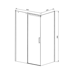 Душевой уголок Dice VSR-4D1016CL, 1600*1000, хром, стекло прозрачное, , шт