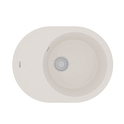 LACHA 620 Мойка кухонная из кварцгранита цвет: жасмин  комплектация: крепеж, сливная арматура с пере